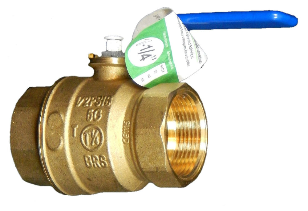 Homewerks® 116-2-114-114 Lead-Free Brass Full Port Ball Valve, FIP x FIP, 1-1/4"