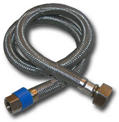 Lasco 10-0125 Faucet Connector, Stainless Steel, 3/8" x 1/2" x 24"