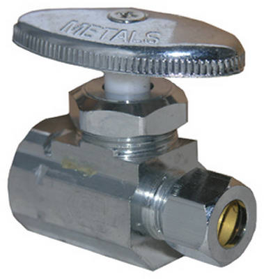 Lasco 06-7273 Angle Stop Valve 1/2" x 3/8", Chrome