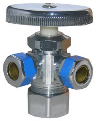 Lasco 06-7355 3-Way Angle Valve, 5/8" x 3/8" x 3/8"