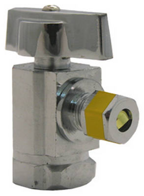 Lasco 06-9265 Quarter Turn Angle Stop Valve, 1/2" x 1/4", Chrome