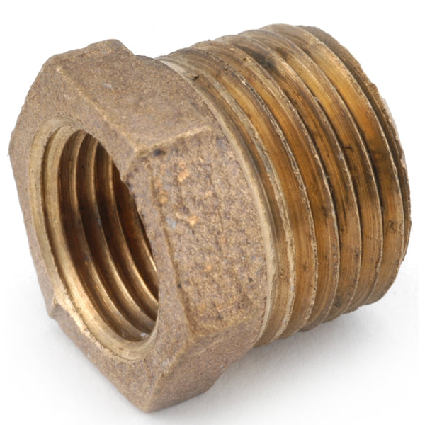 Anderson Metals 738110-0602 Lead Free Hex Reducing Bushing,Rough Brass,3/8"x1/8"