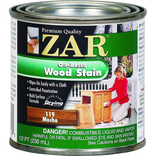 ZAR® 11906 Interior Oil-Based Wood Stain, Mocha, 1/2 Pint
