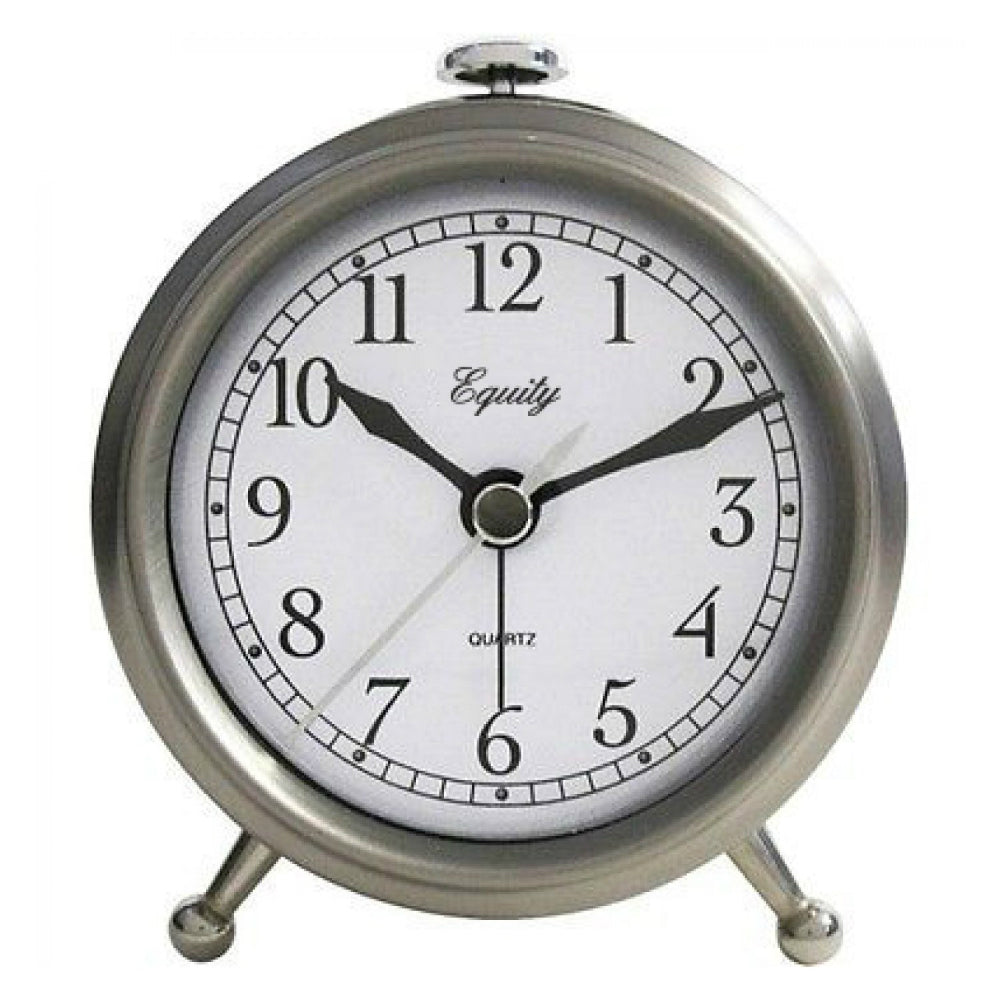 Equity 25655 Analog Quartz Alarm Clock, Silver