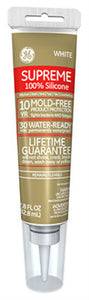 GE M90011 Kitchen & Bath Supreme Sealant, 2.8 Oz, White