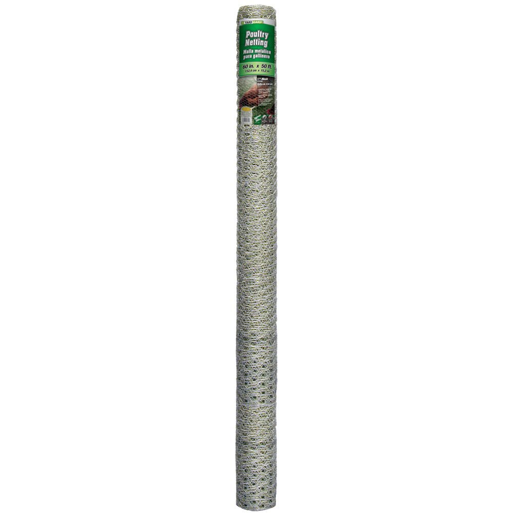 YardGard® 308444B Galvanized Poultry Netting, 20-Gauge, 1" Mesh, 60" x 50'