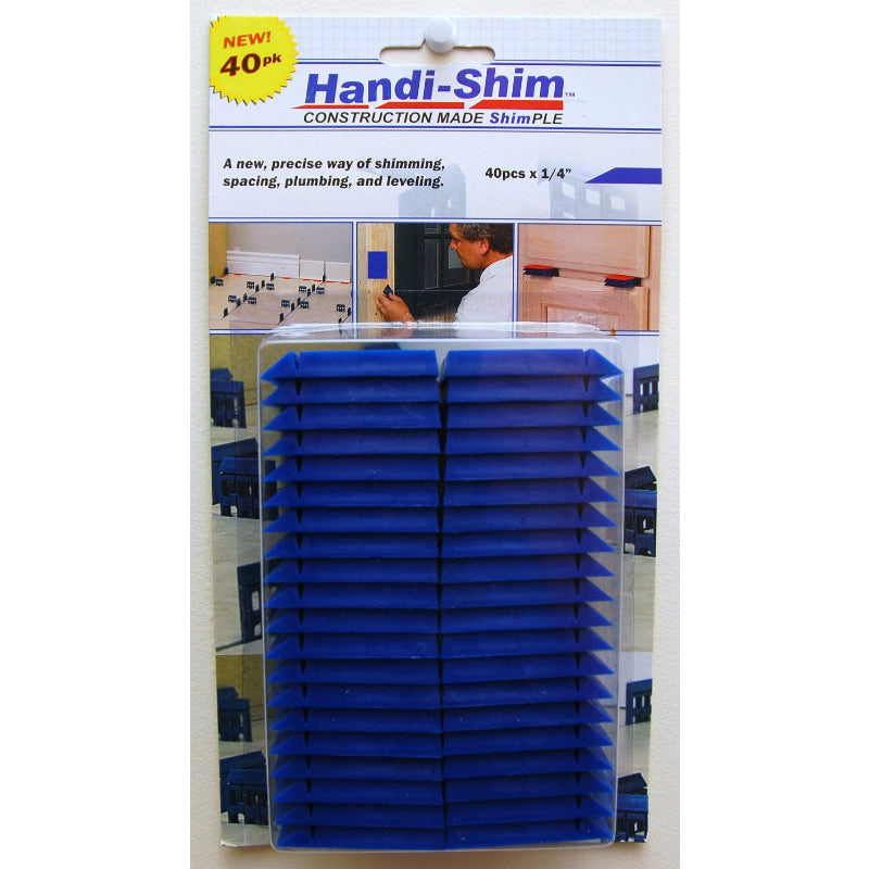 Handi-Shim HS1440BL Plastic Shim for Construction Applications, 1/4", Blue