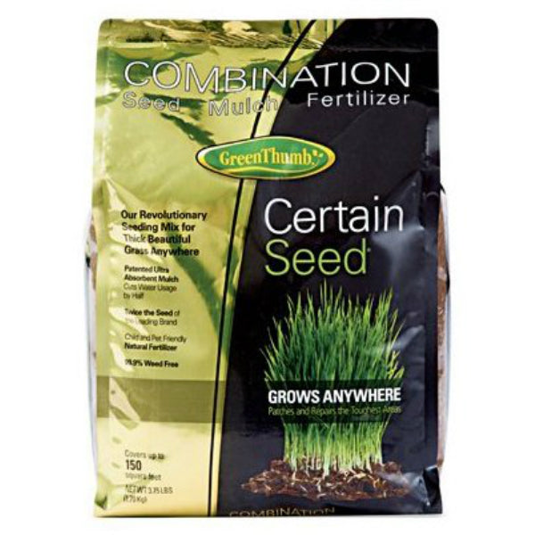 Green Thumb 33333 Premium Certain Seed Fertilizer & Mulch, 3.75 Lbs