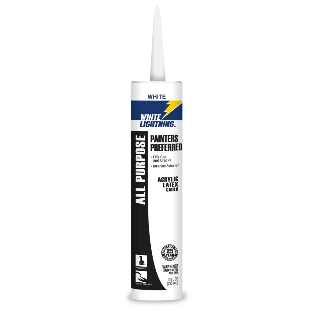 White Lightning® WL30010-0 Painter’s Preferred® Acrylic Latex Caulk, 10 Oz,White