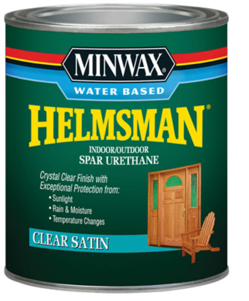 Minwax® 630520444 Water Based Helmsman® 275 VOC Spar Urethane, Clear Satin, 1 Qt
