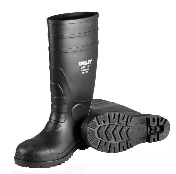 Tingley 31251-07 Steel Toe Economy PVC Knee Boot, Size 7, Black