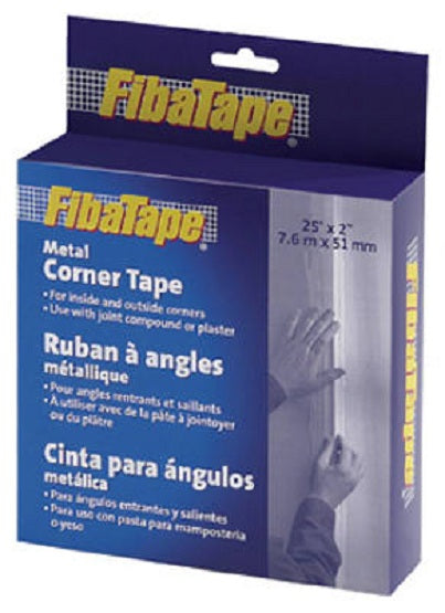 FibaTape® FDW6625-U Metal Corner Tape, 2" x 25', White