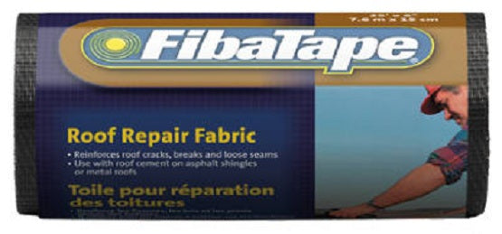 FibaTape® FDW6597-U Mesh Roof Repair Fabric, 6" x 25', Black