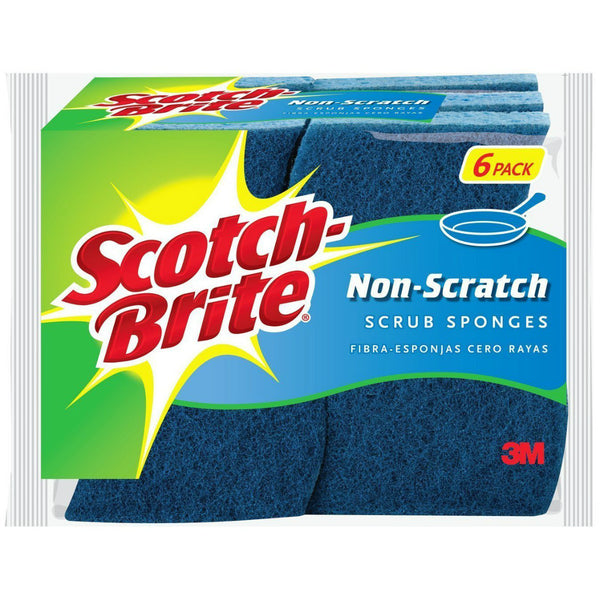 Scotch-Brite 526 Non-Scratch Multi-Purpose Scrub Sponge, Blue, 6-Pack