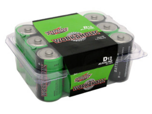 Interstate Batteries DRY0085 Workaholic "D" Alkaline Battery, 12-Pack