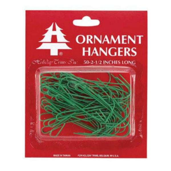 Holiday Trim® 3929000 Giant Christmas Ornament Hook/Hangers, Green, 2.5", 50-Ct