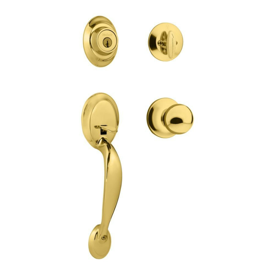 Kwikset® 687DAXP-3-SMT-CP Dakota Entry Handleset, Polished Brass