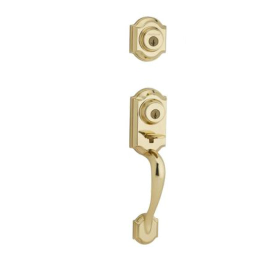 Kwikset® 553MNHHXJ-3-SMT-CP Montara Single Cylinder Handleset, Polished Brass