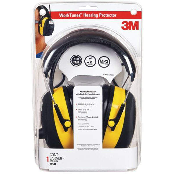 3M 90541 Digital WorkTunes Hearing Protector & AM/FM Stereo Radio, 22 dB