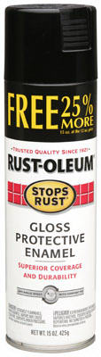Rust-Oleum 254146 Stops Rust Spray Paint, Bonus Can, 16 Oz, Gloss Black