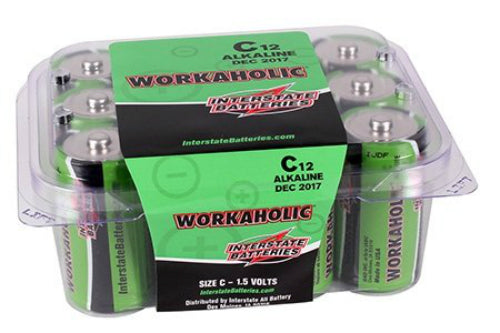 Interstate Batteries DRY0080 Workaholic "C" Alkaline Battery, 12-Pack