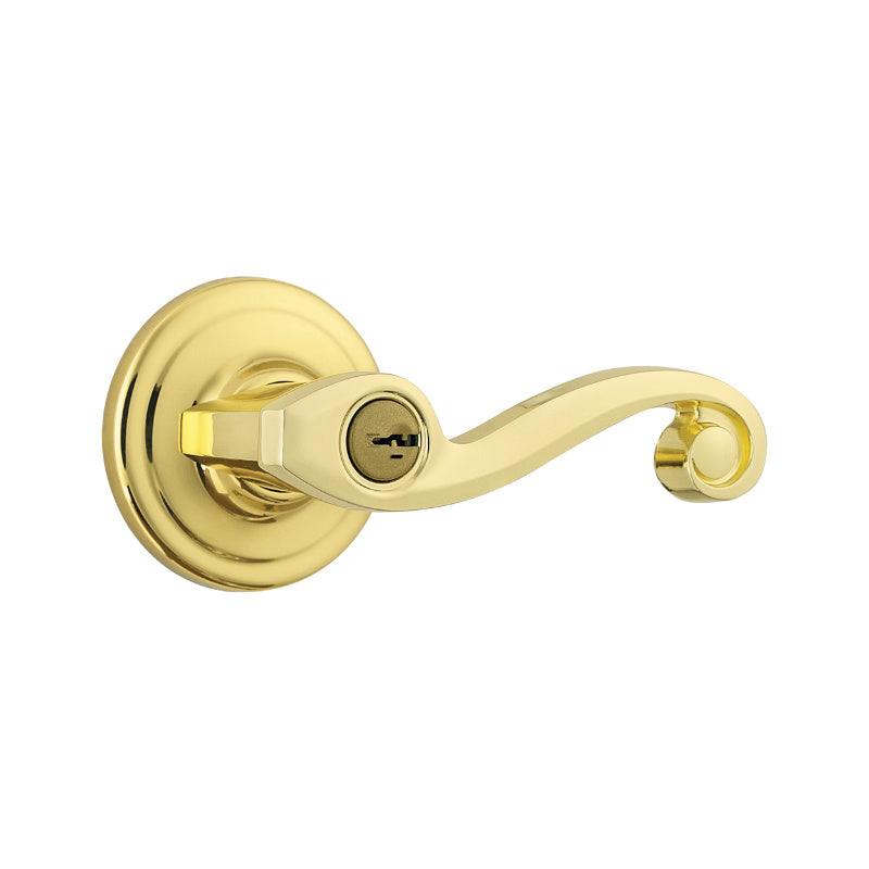 Kwikset® 740LL-3-SMT-CP-K4 Lido Keyed Entry Lever with Smart Key, Polished Brass