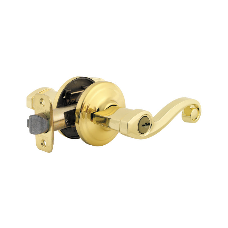 Kwikset® 740LL-3-SMT-CP-K4 Lido Keyed Entry Lever with Smart Key, Polished Brass