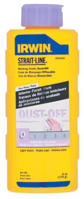 Irwin Tools 4935426 Strait-Line® Dust-Off Marking Chalk, 6 Oz, Light Violet