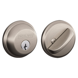 Schlage B60N619 Single Cylinder Deadbolt, Satin Nickel