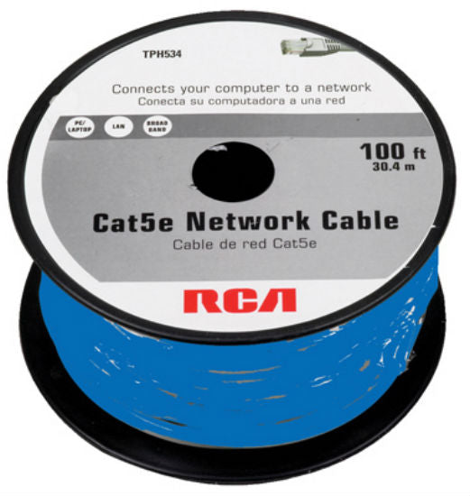 RCA TPH534B CAT5E-Network Cable, Blue, 100'