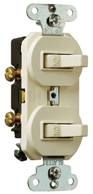 Pass & Seymour Grounding Combination Switches, 15A, Light Almond