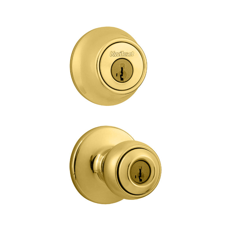 Kwikset® 690P-3-CP-CODE-K6 Security Single Cylinder Combo Pack, Polished Brass