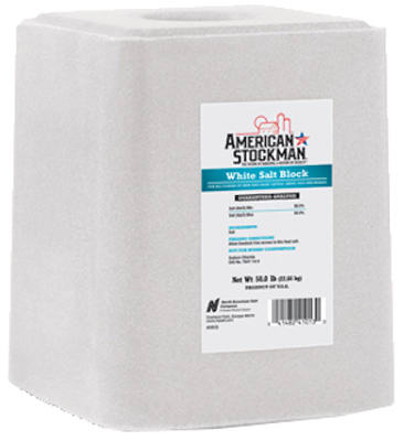 American Stockman 41013 Plain White Salt Block Ag Salt, 50 lb
