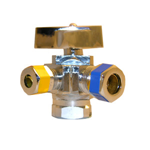 Lasco 06-9319  3 Way Valve, 1/2" FPT x 3/8" x 1/4"