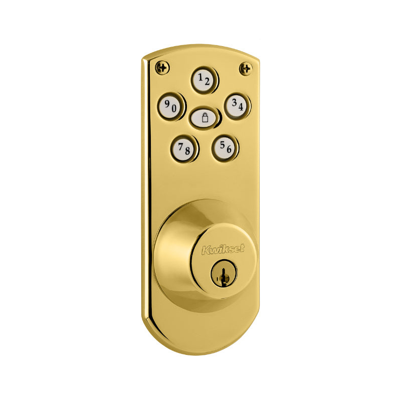 Kwikset® 907-LO3-SMT-CP-PWRBOLT Powerbolt Electronic Deadbolt, Polished Brass