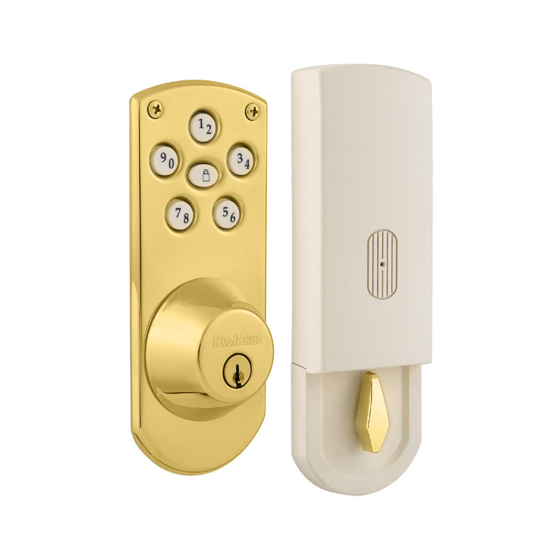 Kwikset® 907-LO3-SMT-CP-PWRBOLT Powerbolt Electronic Deadbolt, Polished Brass