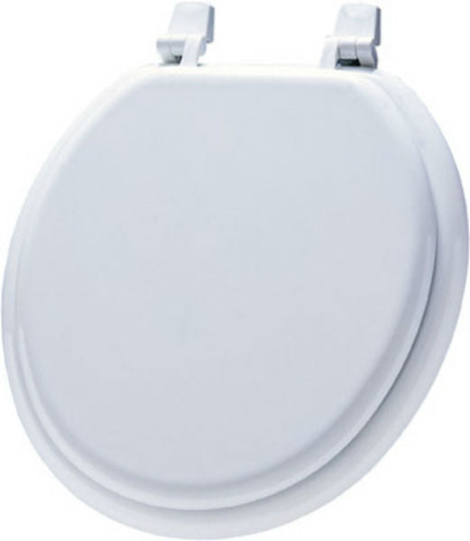 Mayfair 66TT-000 Round Molded Wood Toilet Seat w/ Basic Top Tite Hinge, White