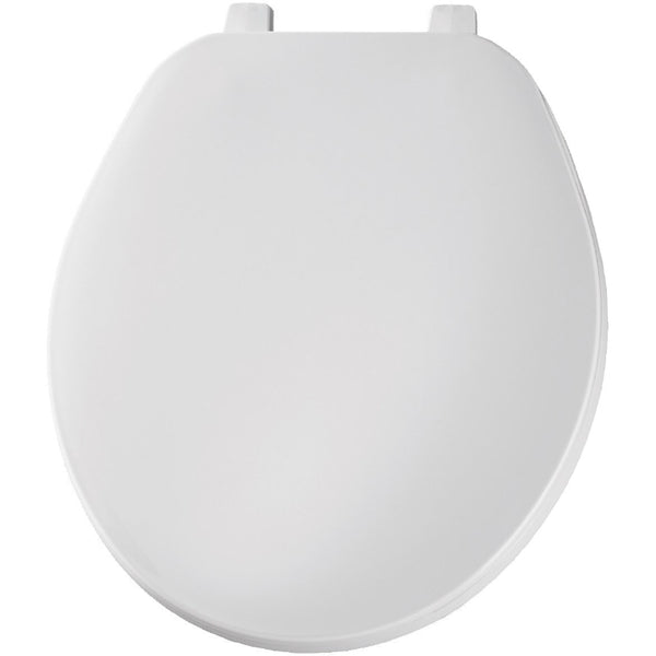 Mayfair 92B-000 Round Plastic Toilet Seat with Basic Top Tite Hinge, White
