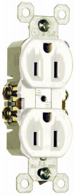 Pass & Seymour 3232WU TradeMaster Standard Duplex Outlet, 15A, White