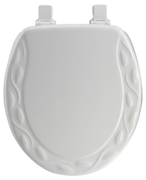 Mayfair 34EC-000 Round Molded Wood Toilet Seat w/Easy-Clean Hinge, White, Ivy