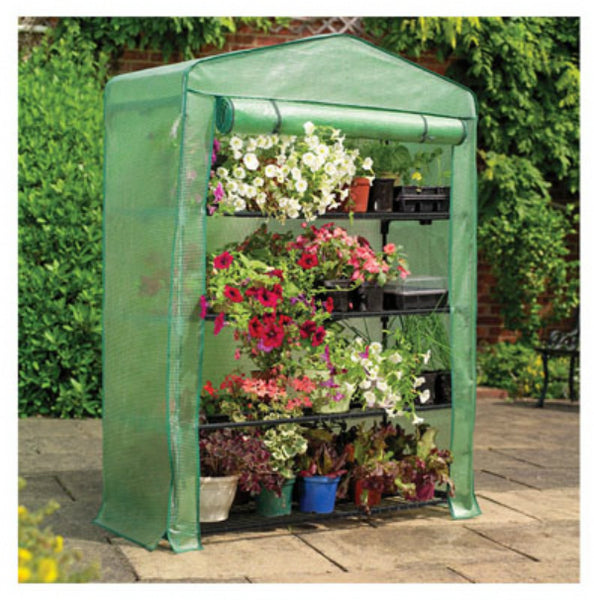 Gardman 7600 Extra Wide 4-Tier Mini Greenhouse w/ Reinforced Cover, 47" x 63"