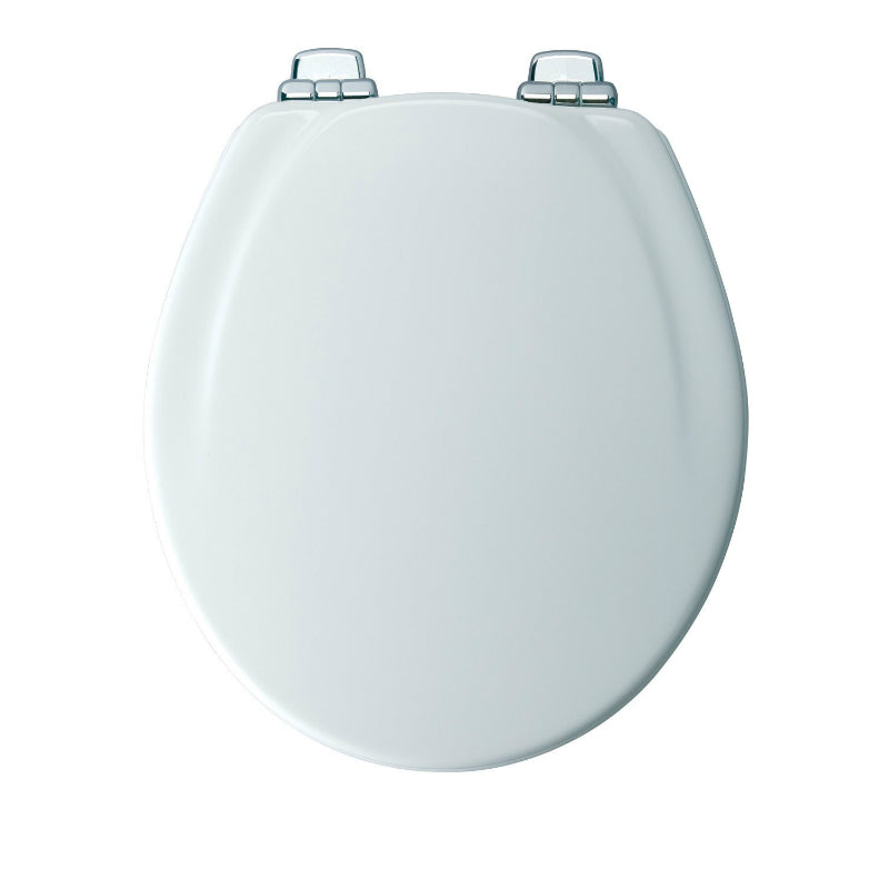 Mayfair 30CHSL-000 Round Molded Wood Toilet Seat w/ Whisper Close Hinge, White