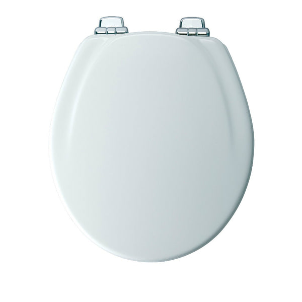 Mayfair 30CHSL-000 Round Molded Wood Toilet Seat w/ Whisper Close Hinge, White