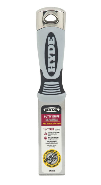 Hyde® 06258 Stiff Pro Stainless Putty Knife™, 1-1/4"