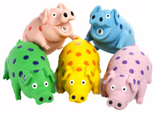 Multipet International 61006 Polka Dotted Latex Pig Plush Filled Dog Toy