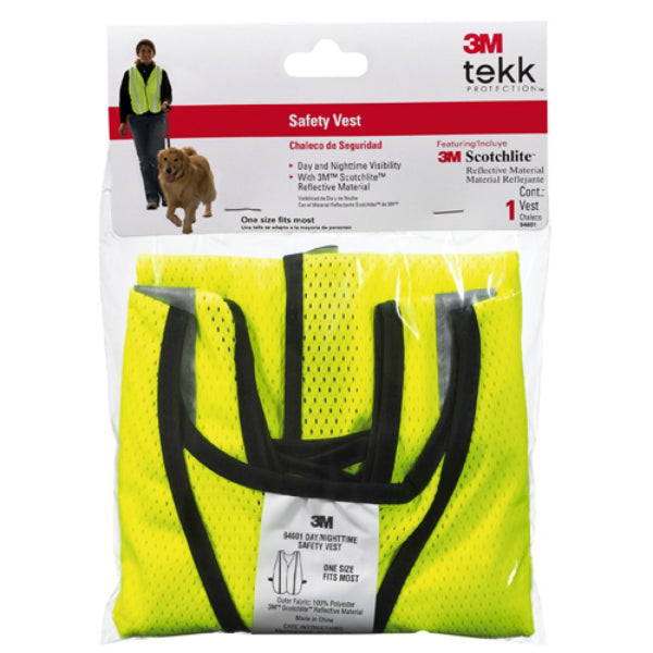 3M 94601-80030T Tekk Protection Day/Night Safety Vest, One Size, Hi-Viz Yellow