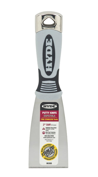 Hyde® 06308 Stiff Pro Stainless Putty Knife, 2"