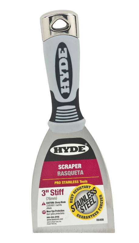 Hyde® 06408 Stiff Pro Stainless Scraper, 3"