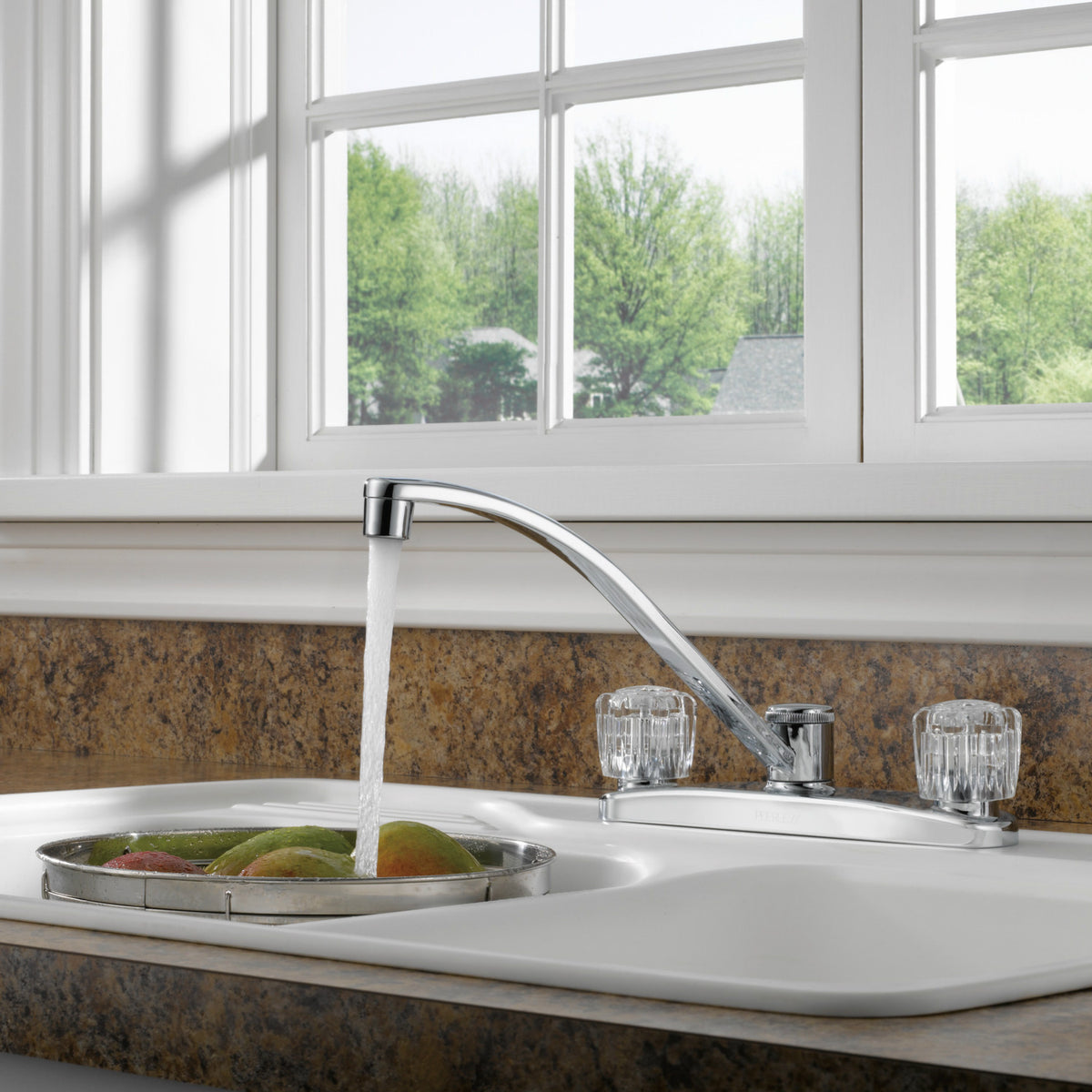 Peerless P299201LF Two Handle Kitchen Faucet, Chrome Finish
