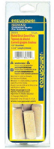 Eazypower® 39411 Fluted Dowel Pin, 1/2" x 1-1/2", 18-Pack